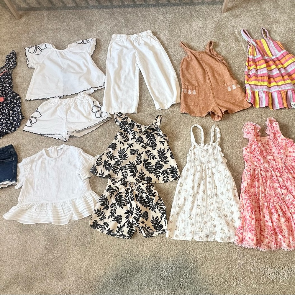 Zara/ H&M/ Cat & Jack Kids Matching Sets/Dresses- White, Multicolor